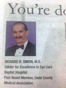 LASIK and Laser Cataract Article by Dr. Richard Simon is featured in the Miami Herald