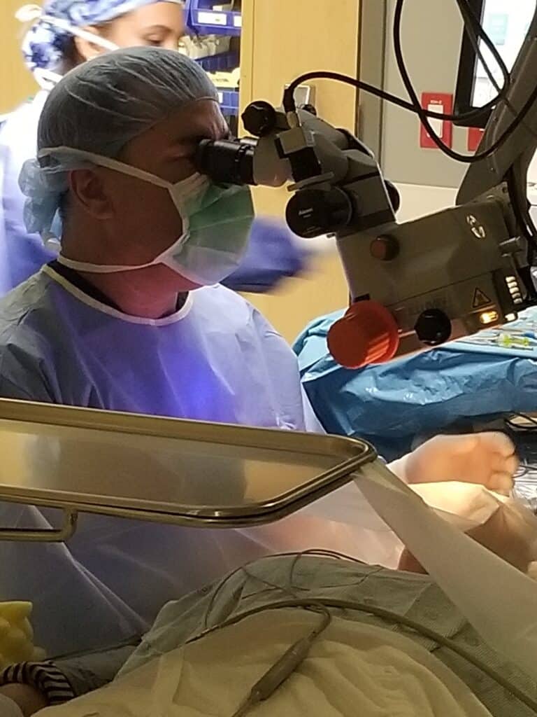 Doctor Performing Eye Surgery